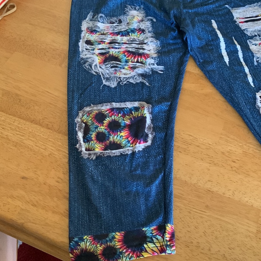 TL Clothing Denim and Patchwork “Look” Jeggings Size TC